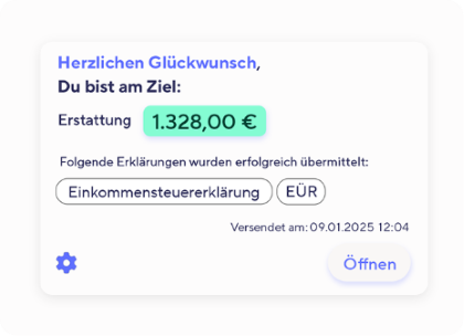 Vorschau: Steuererklärung fertiggestellt