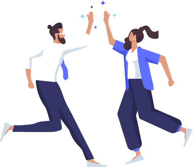 Zwei Personen klatschen ab